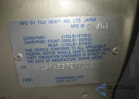 2002 Subaru Forester L from USA, damaged, VIN JF1SF63592H711577